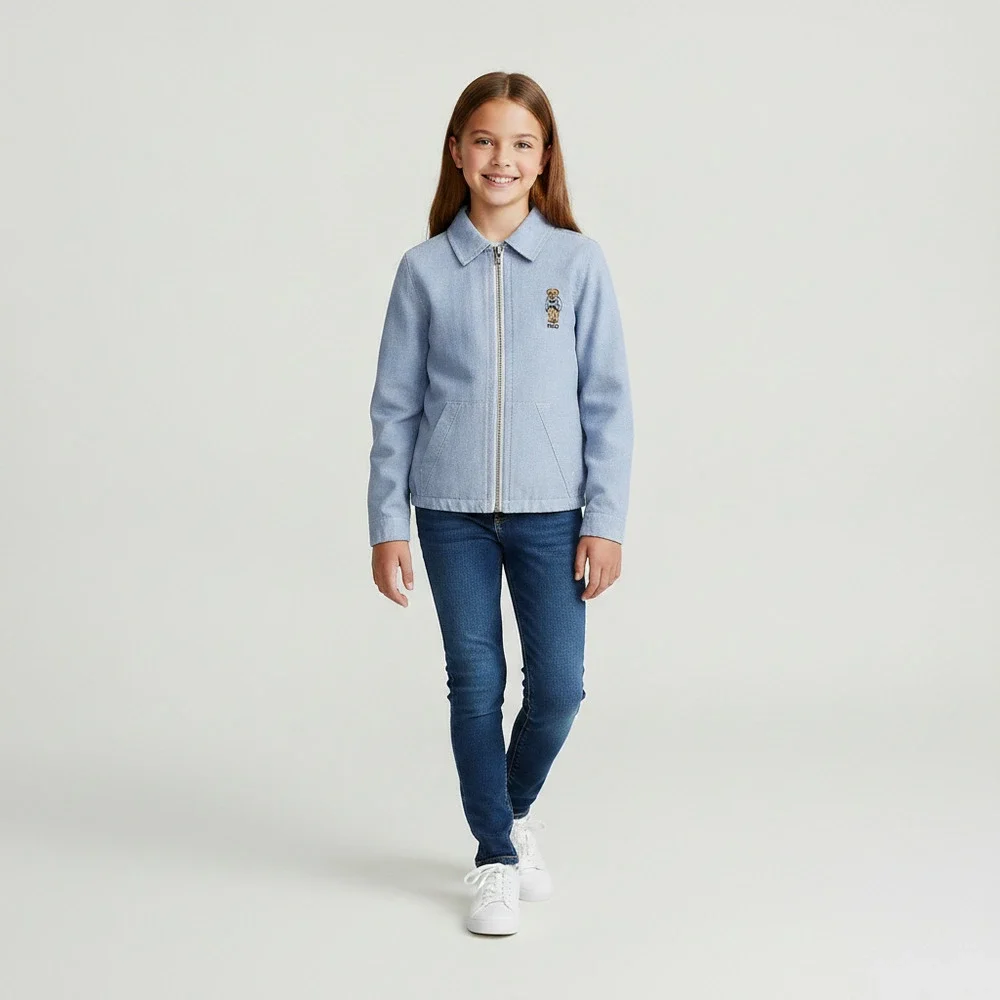 Ralph Lauren Kids Blue Jacket | Boys 18M Regular Synthetic Knit Jacket